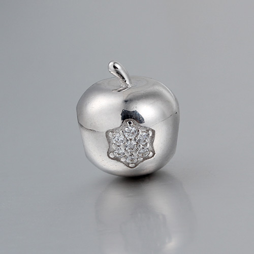 925 silver enamel cz star apple bead