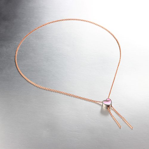925 sterling silver enamel heart adjustable necklace