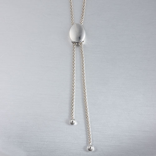 925 silver oval bead adjustable necklace,procon chain
