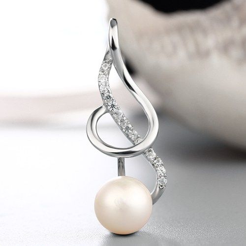 925 silver cz music note pendant for pearl