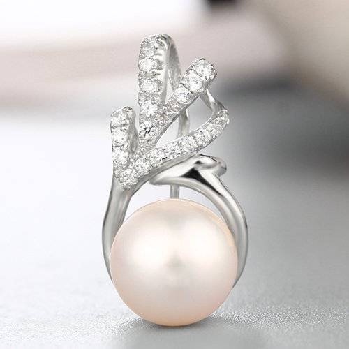 925 sterling silver cubic zirconia pendant for pearl