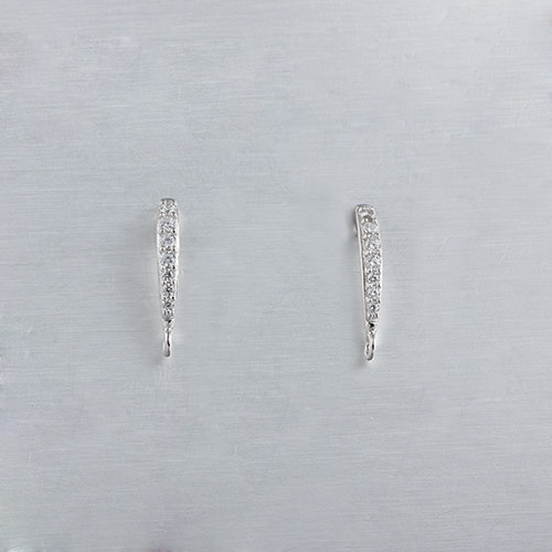 925 sterling silver cz cruved earring findings