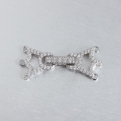 925 sterling silver cz crown pearl clasp