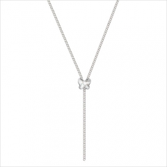 925 sterling silver butterfly cystal long chain necklaces