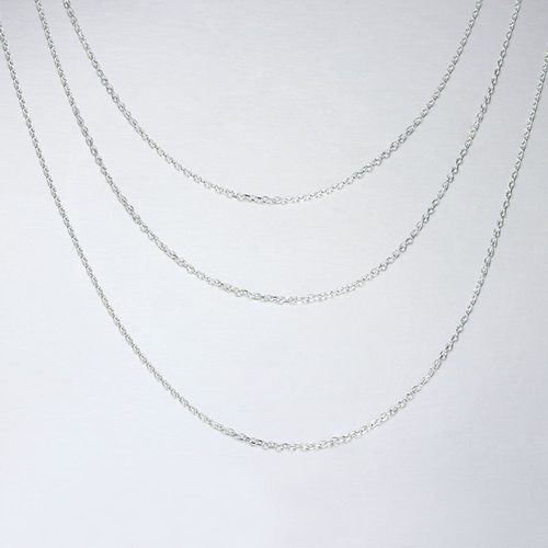 925 silver three layers hammer cable chain necklace