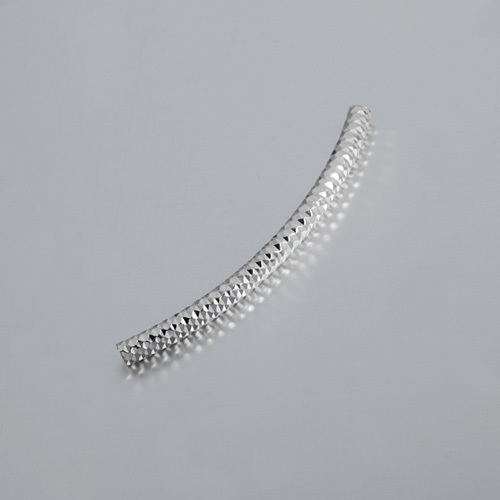 925 sterling silver curved bling tube beads