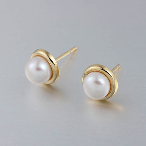 925 sterling silver round pearl earring mounting