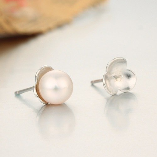 925 sterling silver flower pearl earrings mountings