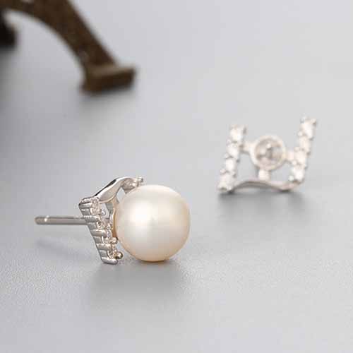 925 sterling silver pearl post earring mountings