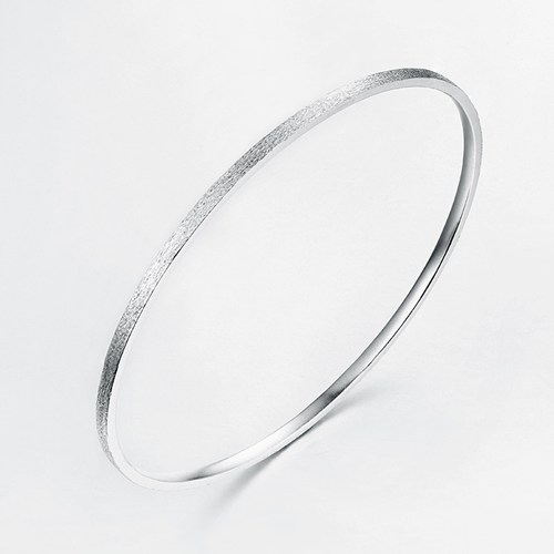 Minimalist 925 sterling silver brushed bangles jewelry