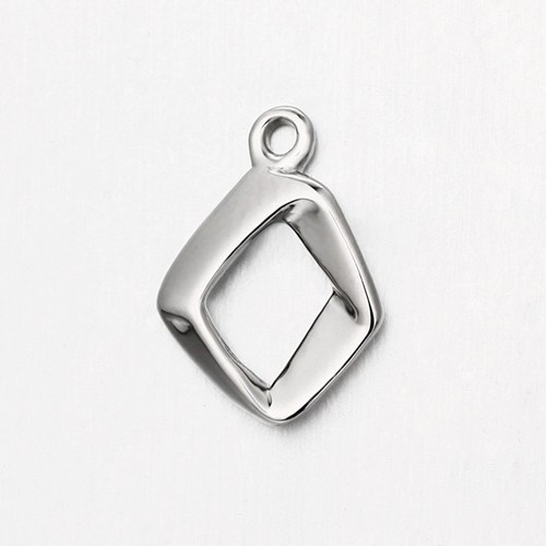 925 sterling silver diamond shape charm