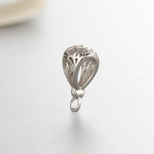 925 sterling silver hollow pendant bails with ring