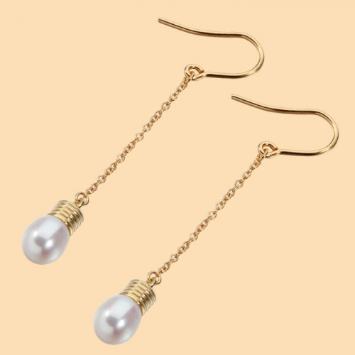 925 sterling silver pearl bulb drop earrings