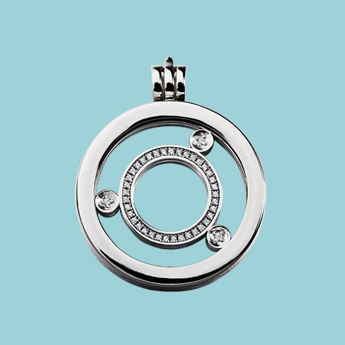 925 sterling silver cz round charm glass locket
