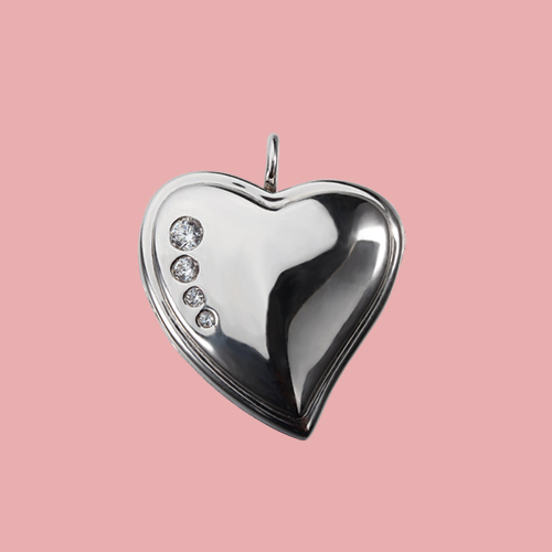 925 sterling silver double side heart locket