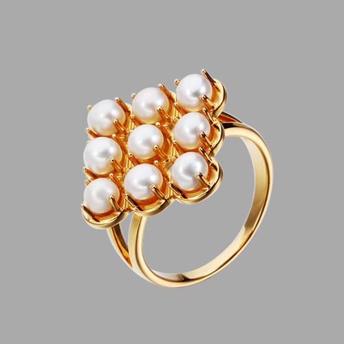 925 sterling silver pearls diamond shape rings