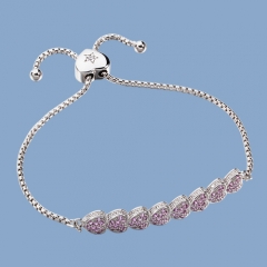 925 sterling silver cz hearts bracelet