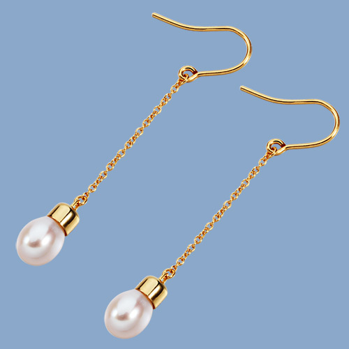 925 sterling silver pearl buld drop earrings