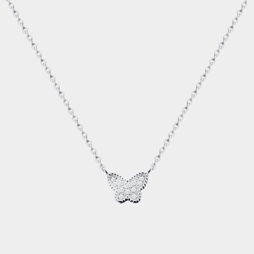 925 sterling silver butterfly charm cz stones necklaces