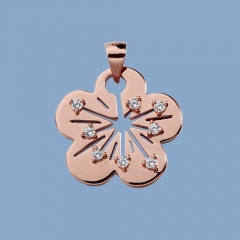 925 sterling silver cz flower pendant
