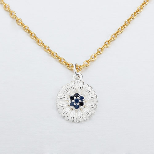 925 sterling silver gemstone flower necklace
