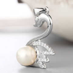 925 sterling silver cz swan pearl pendant mounting