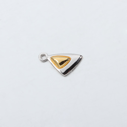 Two-tone 925 sterling silver triangle charms