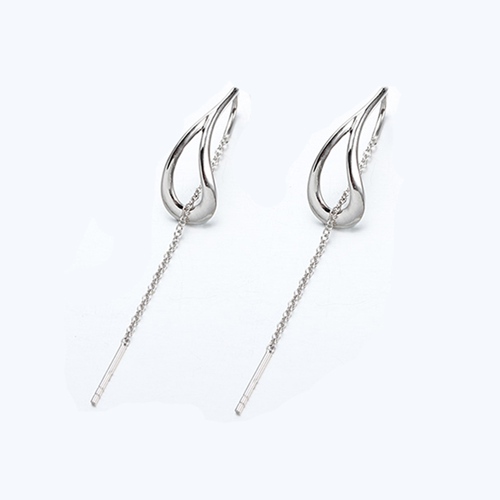 925 sterling silver minimalist long chain drop earrings