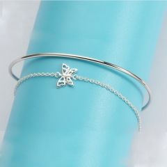 925 sterling silver butterfly bangle for girls