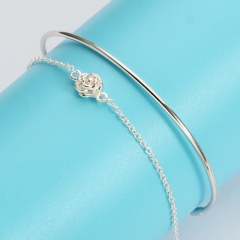 925 sterling silver rose bangle,accessories for women