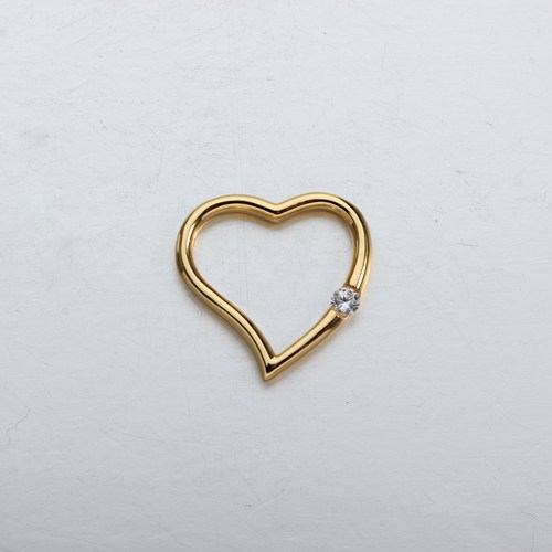 925 sterling silver cz heart ring pendant