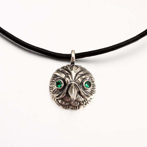 925 sterling silver cz round owl pendant wholesale