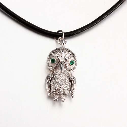 925 sterling silver cz owl pendant wholesale