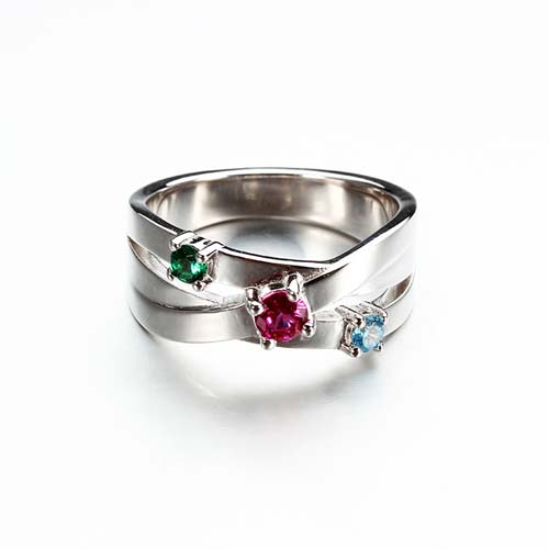 925 sterling silver cz criss cross band ring