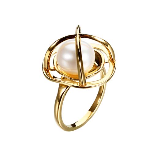 925 sterling silver pearl cage ring