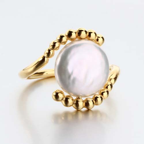 925 sterling silver coin pearl ring