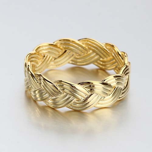 Sterling silver braid design wide band ring