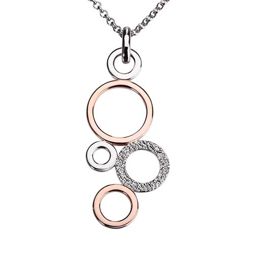 Two-tone 925 sterling silver rings pendant