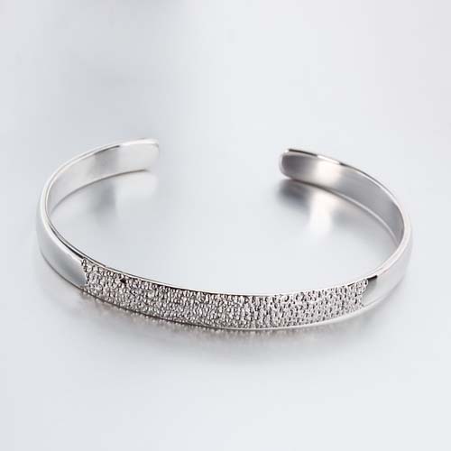 925 sterling silver hammered cuff bangle