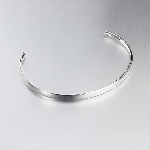 Custom logo words 925 silver blank cuff bangle bracelet