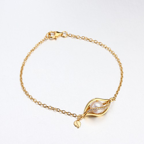925 sterling silver fresh water pearl shape bracelet