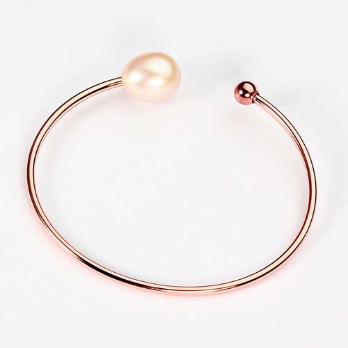 925 sterling silver freshwater pearl cuff bangle