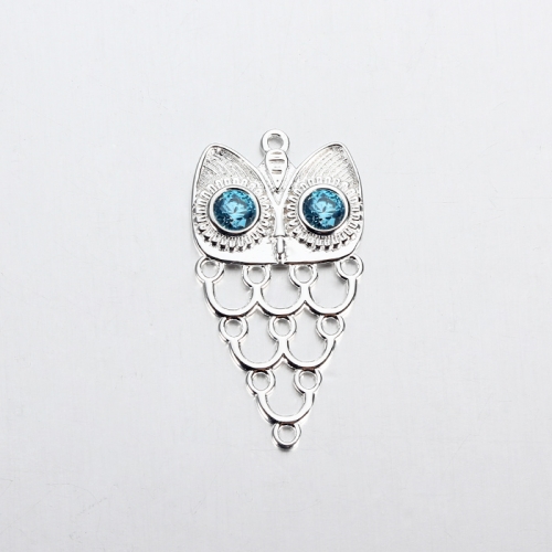 Renfook 925 sterling silver cubic zirconia owl charm