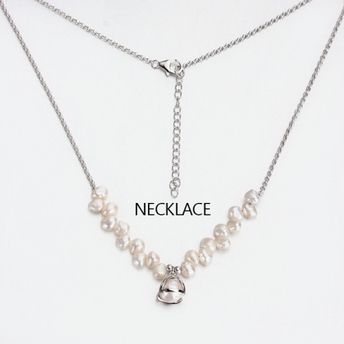 Renfook 925 sterling silver freshwater baroque pearl necklaces women