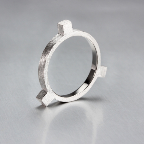 Renfook 925 sterling silver unique brush surface ring for men