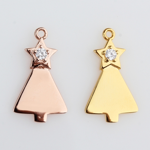 Renfook Sterling silver christmas trees charm