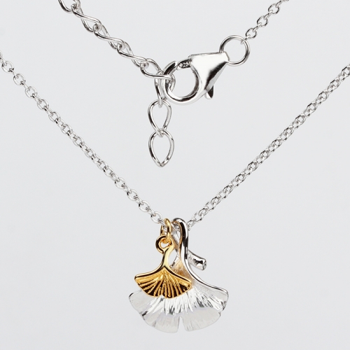 Renfook 925 sterling silver ginkgo leaf necklace for women