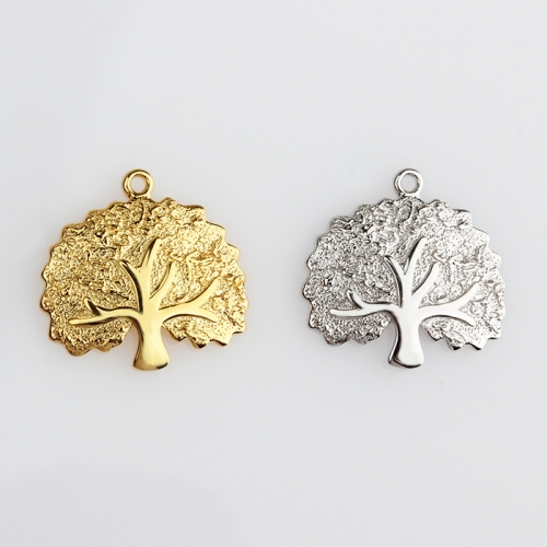 Renfook Sterling silver hammered effect tree of life charm