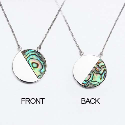 Renfook 925 sterling silver abalone shell necklace for women