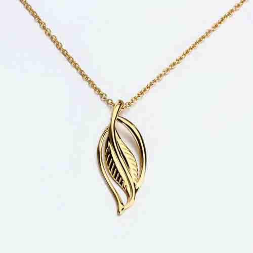 Renfook 925 sterling silver leaf chain necklace for women